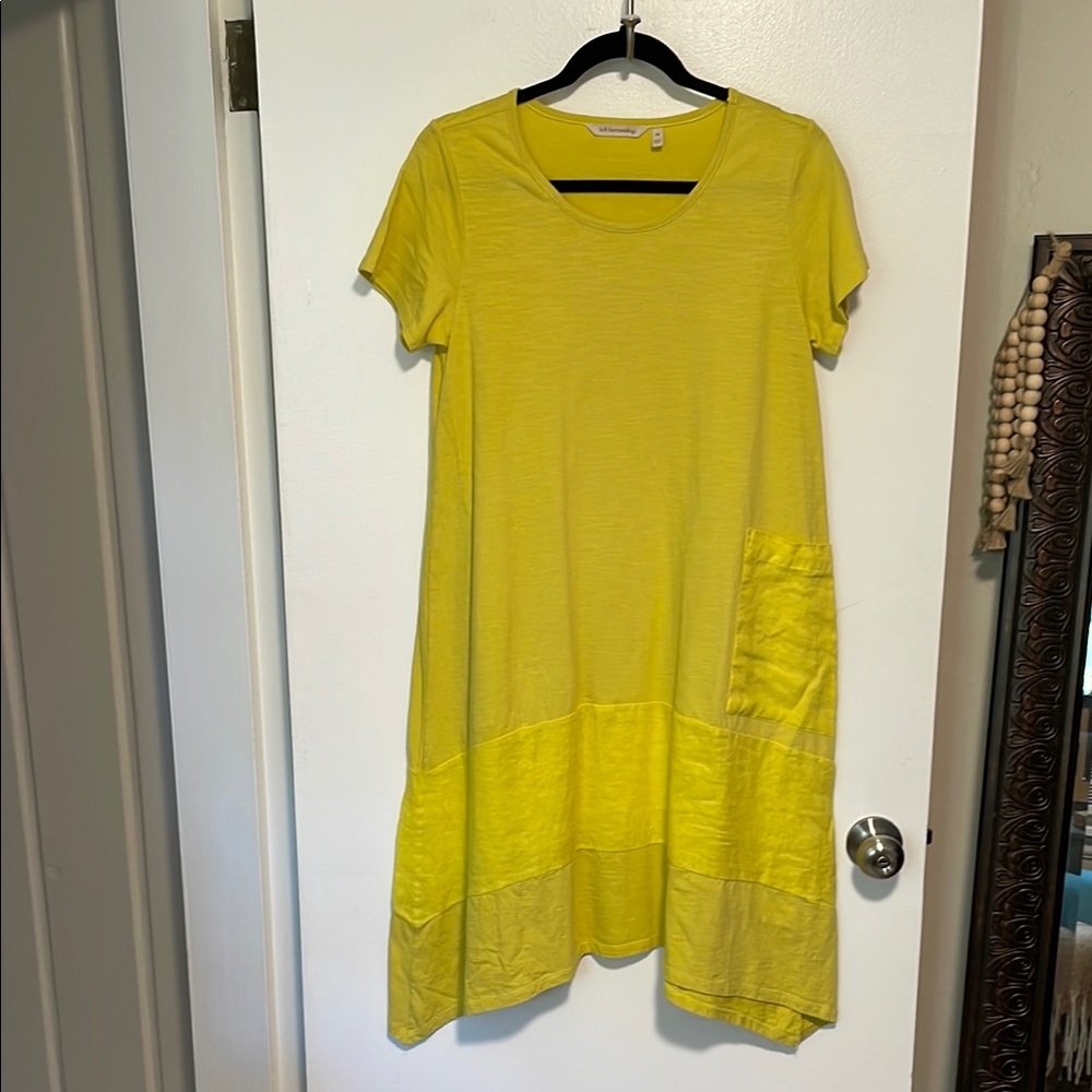 EUC Soft Surroundings Yellow A-Line Knee-Length Dress